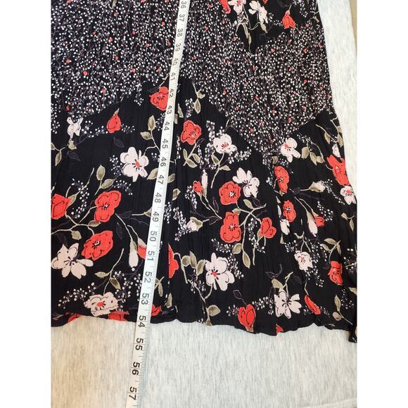 Lola P. Women's Black Floral Rayon V-Neck Short Sleeve Maxi Dress Size Medium - Picture 5 of 5